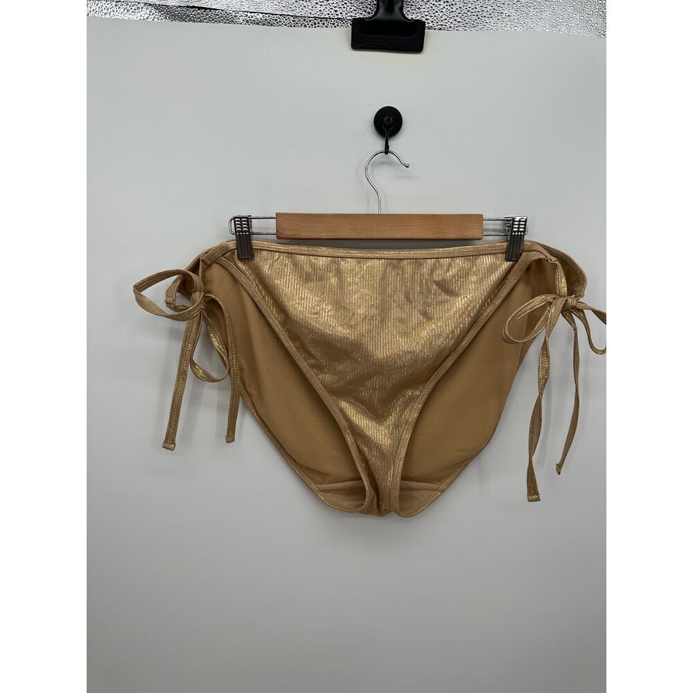 Cacique Womens‎ Gold Shimmer String Bikini Bottoms Size 24 NWT Beach Vaca Swim